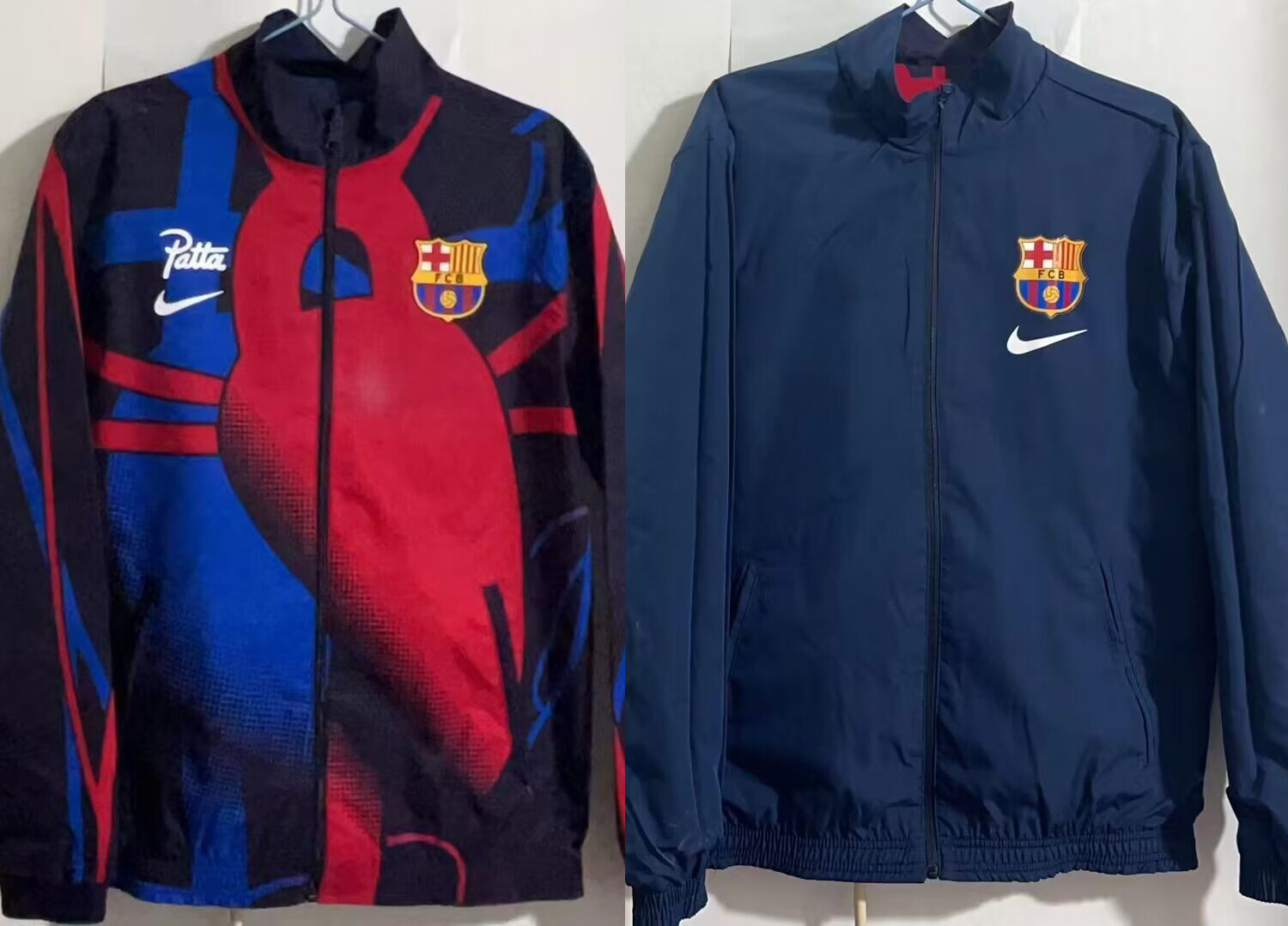 AAA Quality Barcelona 23/24 Reversible Wind Coat - Blue/Red